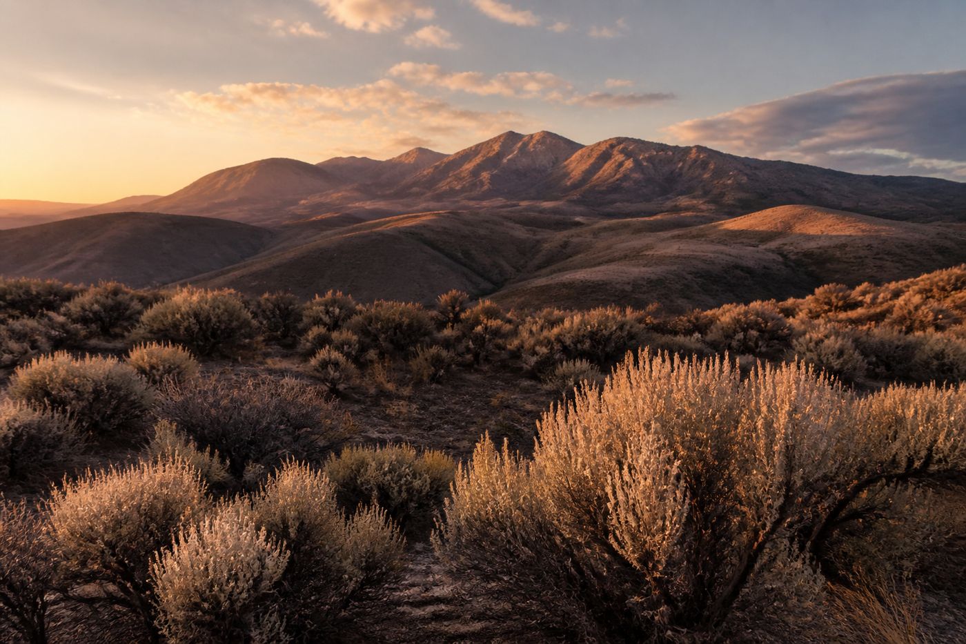Northern Nevada high desert at golden hour